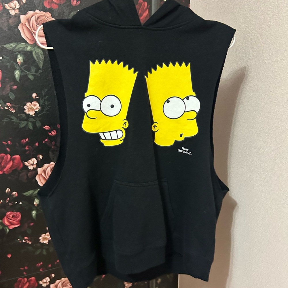 Bart Simpson Black Sleeveless Hoodie
